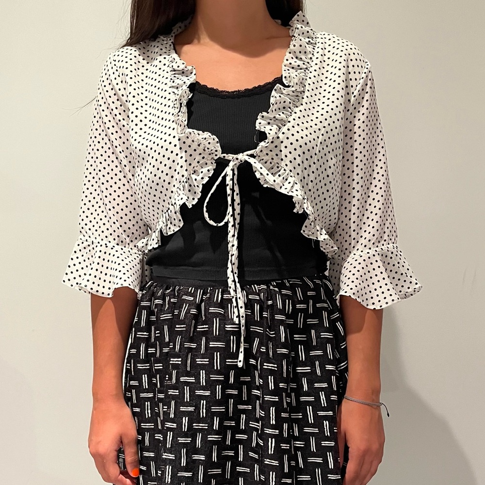 NUDE black and white polka dot wrap